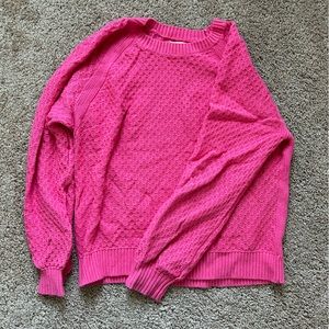 loft pink knit sweater in size L